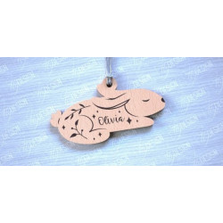Llavero con forma de conejo y nombre personalizado