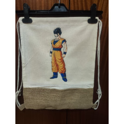 Mochila con cuerdas de algodón y yute