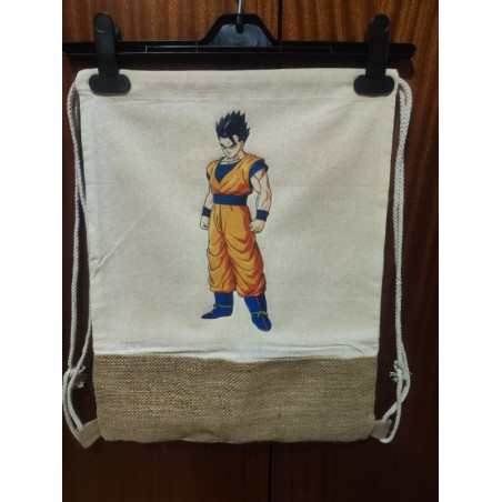 Mochila con cuerdas de algodón y yute