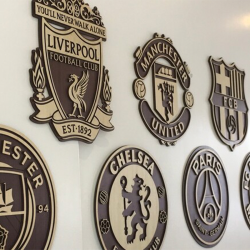 Escudo Fútbol en madera