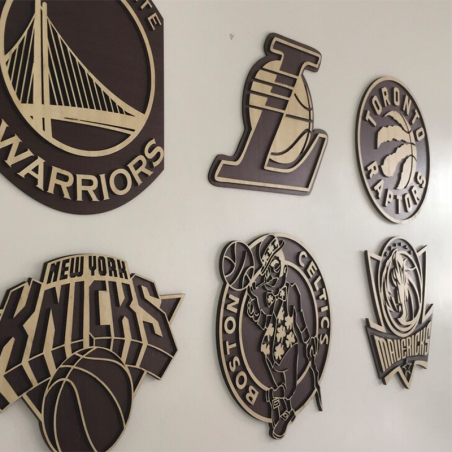 Escudo Baloncesto En Madera