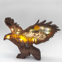 Adorno de animales de madera con luz