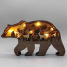 Adorno de animales de madera con luz