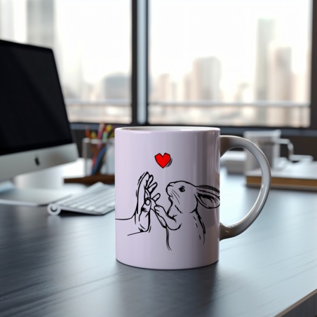 Taza love rabbit