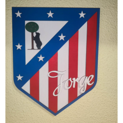Escudo Fútbol personalizado en madera