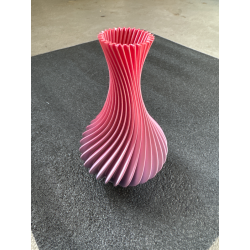 Jarrón Iridiscente Espiral 3D