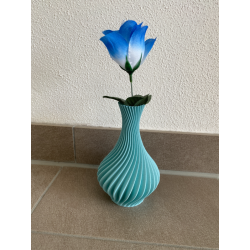 Jarrón Iridiscente Espiral 3D