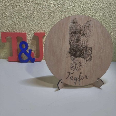 Retrato grabado en madera